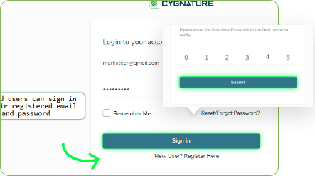 Cygnature account